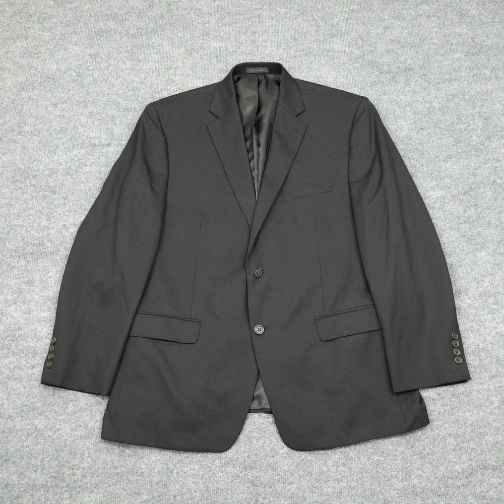 Chaps Blazer Mens 44S Black 100% Wool Two Button Single Vent Suit Jacket